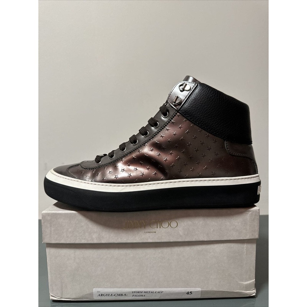 Jimmy Choo Belgravia Star Studded High Top Sneakers Size US12 UK11.5 EU45